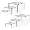 thumbnail image 1 of GHSDFBB Acrylic Display Risers, Clear Product Stand, Jewelry Display Riser,Shelf Showcase Fixtures For Collectibles Display (3 Sizes M), 1 of 7