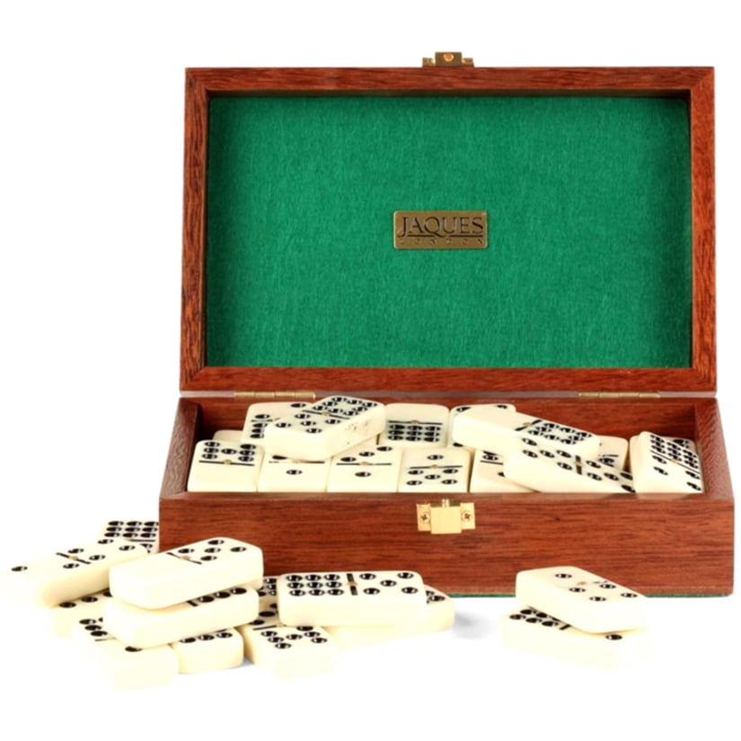 Mahogany Cased Dominoes Set Jaques of London Luxurious Dominoes Double 9 Set 