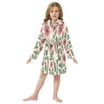 thumbnail image 6 of FORMRS Niños Bathrobe Unisex Hooded Robe Soft Plush Pajamas Sleepwear, Size 10-12T, Light Pink Flowers, 6 of 7