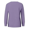 thumbnail image 5 of LEAVINGSUO Womens Fall Fashion 2023 Women's Fashion Solid T-Shirt Long Sleeves Blouse Round Neck Casual Tops Sweatshirt, 5 of 5