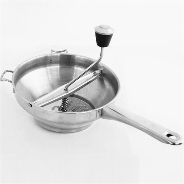 Moulin Alimentaire en Acier Inoxydable, Moulin Alimentaire Rotatif pour Sauce Tomate, Purée de Pommes de Terre, Compote de Pommes, Confitures et Plus, Ricin à Pommes de Terre (Petit Format)