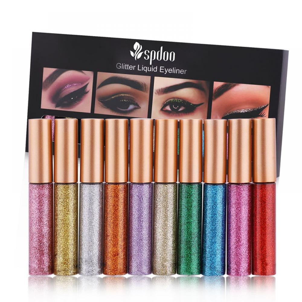 Glitter Liquid Eyeliner Spdoo 10 Colors Waterproof Shimmer High Pigmented  Silver Gold Metallic Colorful Eyeliners : : Beauty & Personal Care