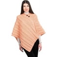 thumbnail image 3 of Aran Isle Ladies Irish Aran Cable Knit Buttoned Poncho- 100% Virgin Wool, 3 of 4