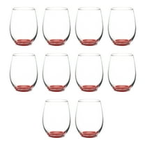 Stemless Wine Glasses in Bulk by ARC Perfection, 15 oz, 10 Pack, Red or White Wine Glass Set, Red