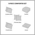 thumbnail image 2 of 8-Piece Full/Queen Comforter & Quilt Set Grey - Luxury Hotel Collection with Matching Shams & Decorative Pillows, Microfiber Bedding, 2 of 16