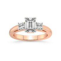 5 Carat IGI Certified Emerald Shape Lab Grown Diamond Engagement Ring | 14K Rose Gold |Jia Secret Double Halo Eternity Diamond Ring | FG-VS1-VS2 Quality Friendly Diamonds