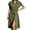*Army Green, variant on ClodeEU Women's Collar Cap Sleeve Drawstring Waist Button Midi Shirt Dress,Casual Summer Dress Army Green,Women's Plus L
