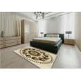 thumbnail image 4 of Ahgly Company Indoor Round Patterned Khaki Gold Area Rugs, 7' Round, 4 of 6
