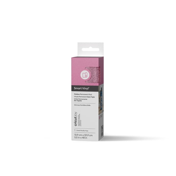 Cricut Joy™ Smart Vinyl™ Shimmer Matless Permanent Vinyl, 5.5" x 48",Pink