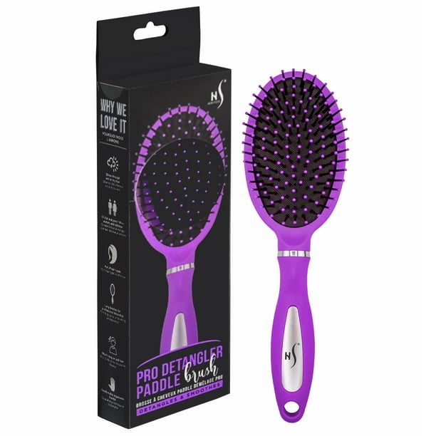 Herstyler Cepillo desenredante para cabello - Cepillo para desenredar para todo tipo de cabello - Cepillo desenredante para cabello grueso - Cepillo para cabello que no se enreda (púrpura)
