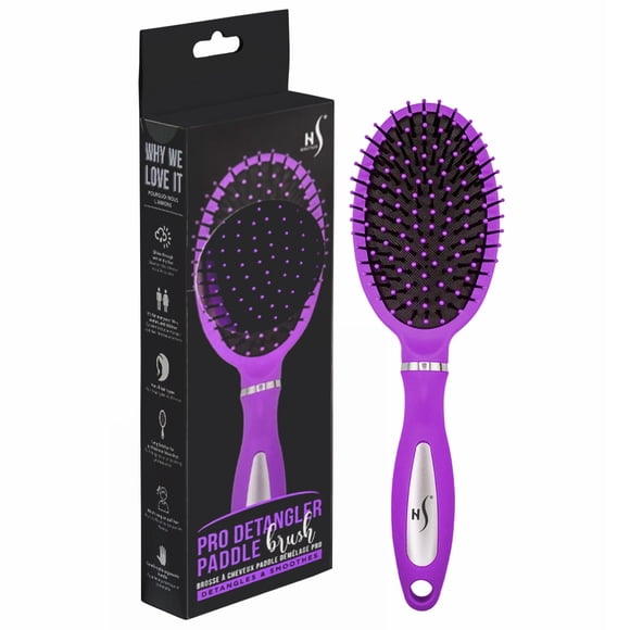 Herstyler Cepillo desenredante para cabello - Cepillo para desenredar para todo tipo de cabello - Cepillo desenredante para cabello grueso - Cepillo para cabello que no se enreda (púrpura)