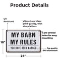 thumbnail image 2 of My Barn My Rules Vintage Style 18 Inch x 24 Inch Novelty Aluminum Metal Sign Wipe Hooves Mind Gates Durable Weatherproof Perfect for Barns Stables Tack Rooms Fun Gift for Farmers, 2 of 6