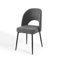 thumbnail image 1 of Side Dining Chair, Fabric, Black Grey Gray, Modern Contemporary Urban Design, Kitchen Room Cafe Bistro Restaurant Hospitality, 1 of 9