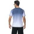 thumbnail image 2 of Weilanxin Swim Shirts Short Sleeve for Men Quick Dry Running UPF50+ Sun Protection Rash Guard Top Navy Gradient White 2XL, 2 of 7