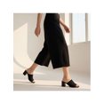 thumbnail image 5 of BLISSFUL STEP Women's Square Toe Block Heel Slip on Slides Sandals Black-2 9, 5 of 7