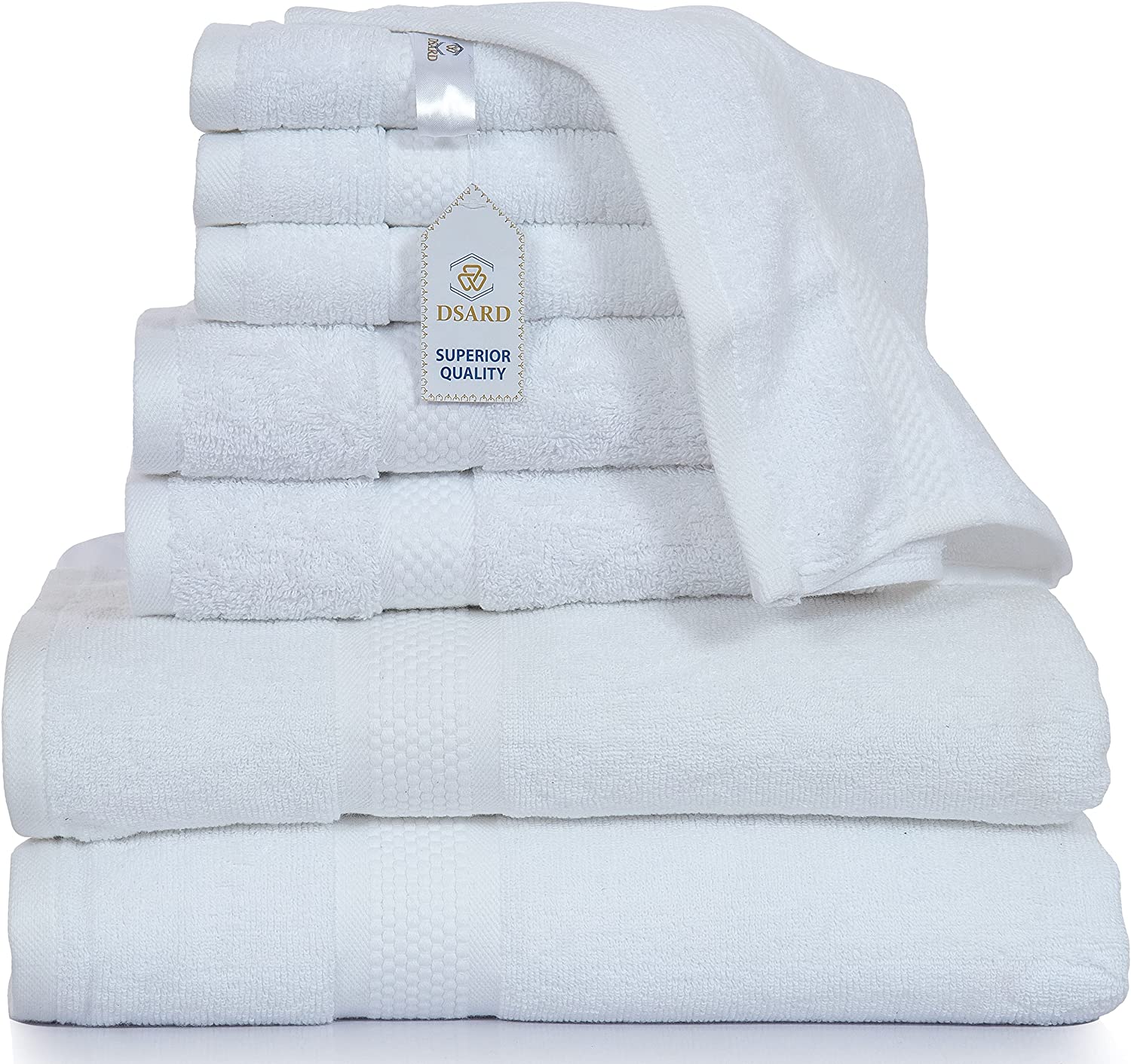 8 Piece Bath Towel Set 100 Cotton 600 GSM Bathroom Towels 2 Bath Towels 2 Hand Towels 4 Wash Cloths High Quality Plush Spa Towels by DSARD White Walmart