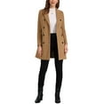 thumbnail image 3 of INSPIRE CHIC Women's Winter Coat Notched Lapel Double Breasted Trench Coat M Camel, 3 of 7