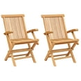thumbnail image 2 of Teak Wood California Folding Outdoor Patio Dining Arm Chair, A-Grade Teak Wood (set of 2), 2 of 5