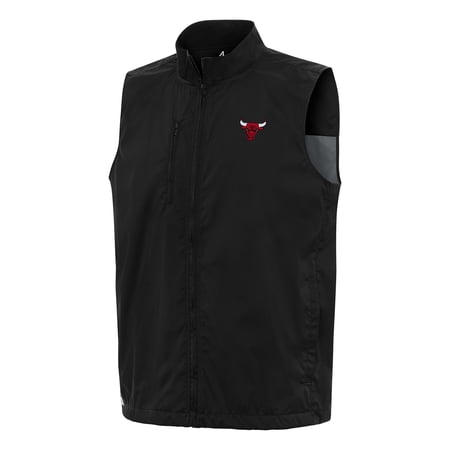 Men s Antigua Black Chicago Bulls Brisk Full-Zip Vest