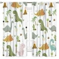 thumbnail image 2 of Dinosaur Curtains for Boys Room, Cartoon Dino Cute Safari Animal Printed Baby Kids Room Decor Blackout Window Drapes Treatments for Children Nursery Bedroom Living Room 2 Panel Sets, 84"x63" Inch, 2 of 5