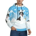 thumbnail image 2 of Picia Collie in Bathtub Pattern Casual Men's Hoodie - Lightweight Hooded Sweatshirt with Kangaroo Pocket, Comfortable Pullover for Everyday, Travel-X-Large, 2 of 7