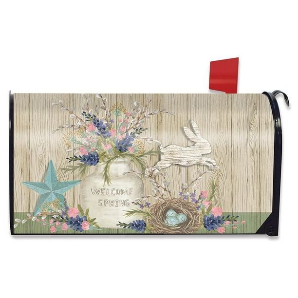 Gifts of Spring Primitive Mailbox Cover Floral Mason Jar