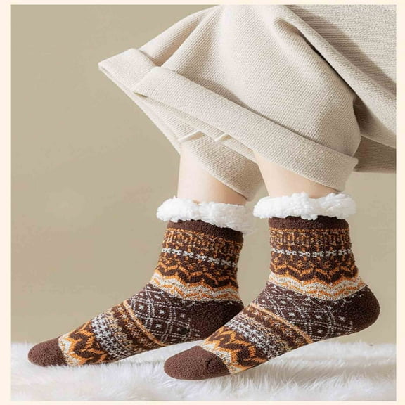 Roncen Cozy Fuzzy Slipper Socks - Non - Slip Grippers, Fluffy Sherpa Lined, Ideal Cute Gifts