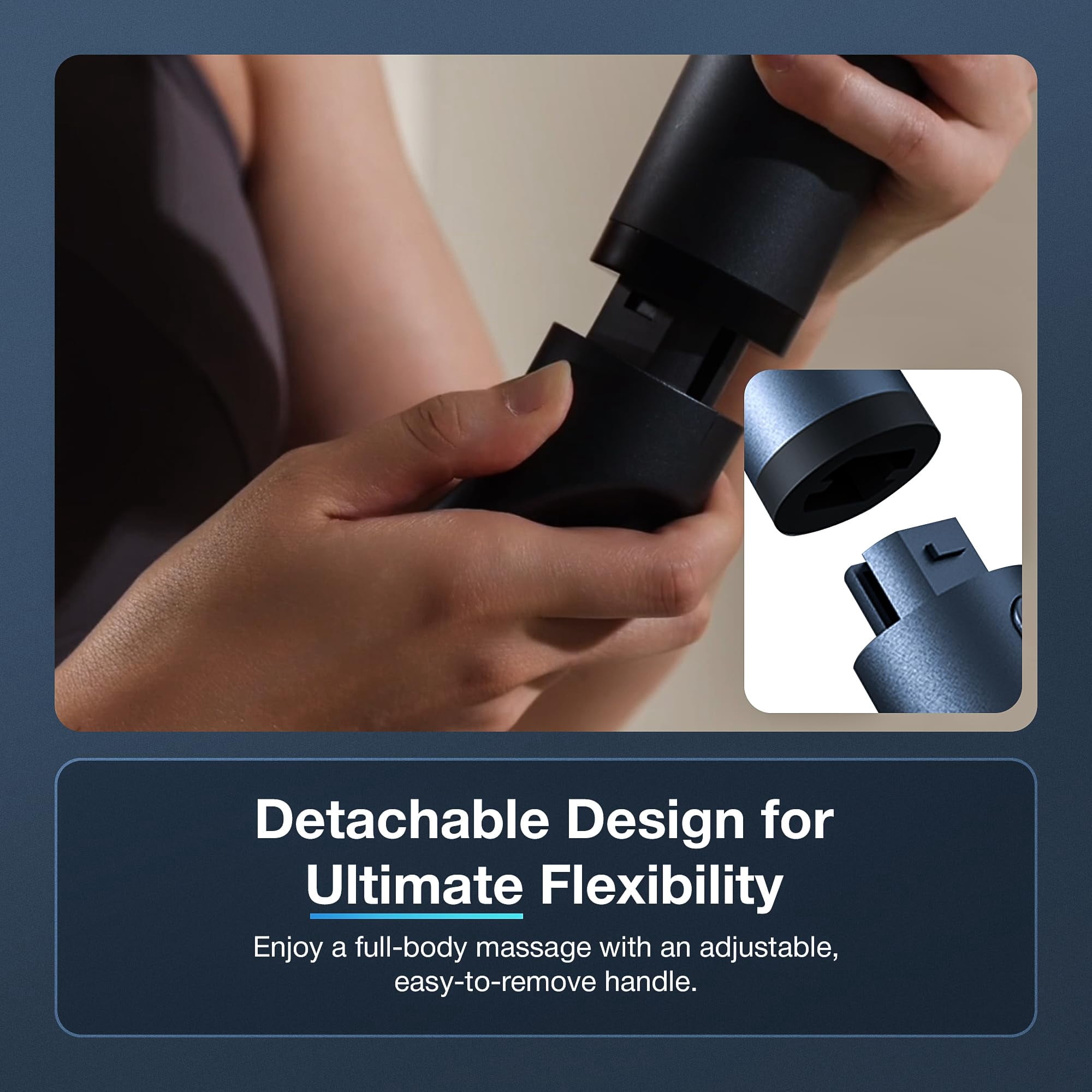 JOGGEIL Massage Gun, 3-in-1 Percussion Muscle Massage Gun with Extended Handle & Massage Belt, Back Massager for Athletes, Muscle Recovery, Back Pain Relief, 4 Heads, LED Display