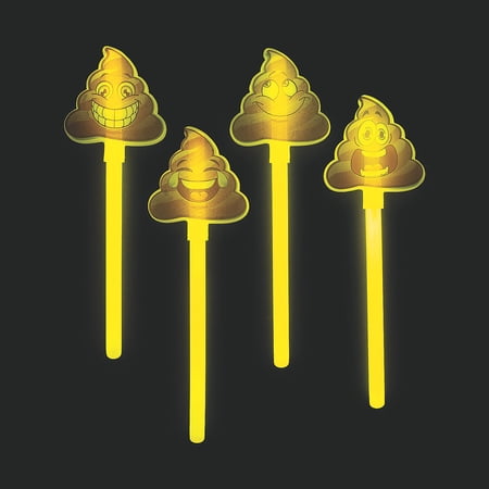 Glow Poop Emoji Wands - Jewelry - 12 Pieces