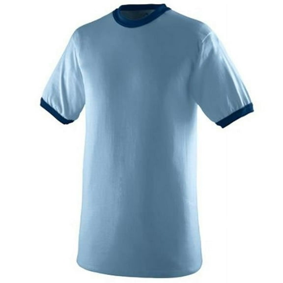 710A Ringer T-Shirt, Light Blue and Navy, 3X