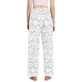 thumbnail image 3 of Dailycode Women's Pajama Pants Wide Leg Lounge Pj Bottoms With Pockets Line Hexagonal Texture, 3 of 7