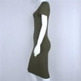 thumbnail image 4 of Femmes Robe Manches Courtes Tunique Robe Cou Vestido Casual Équipage Arrivée Robe Nouveau Crayon Mince Bodycon, 4 of 9
