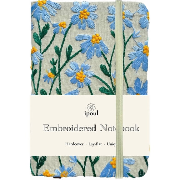ipoul Pocket Notebook, Small Sketchbook, A6 Journal, 4x6, Daisy Gifts for Women, Hardcover, Lay Flat, Blue