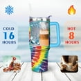 thumbnail image 4 of 40oz Boho Tie Dye Stainless Steel Flip Straw Tumbler Spill Proof Travel Cup Double Wall Vacuum Insulated Coffee Mug with Top Handle, 4 of 6