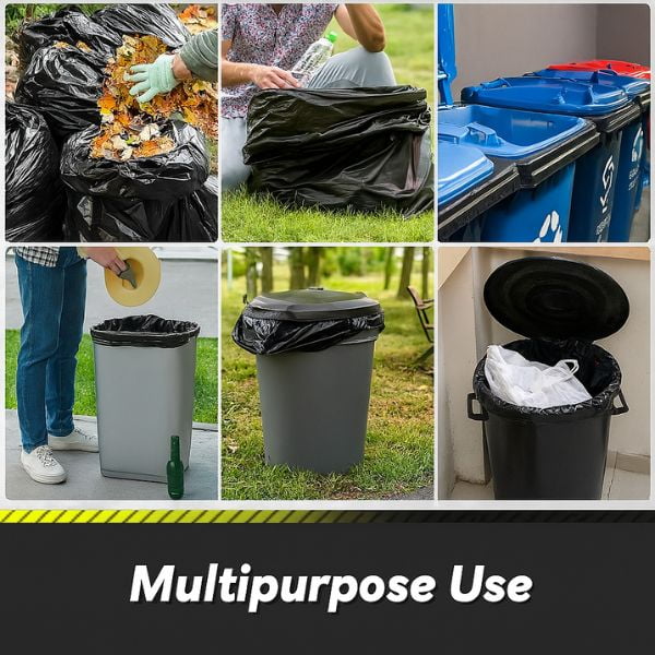 TP Plastic Large Black Trash Bags, 40-45 Gallon (40" x 46"), 1.5 Mil Thick, 100 Count – Heavy Duty Garbage Can Liners for Indoor & Outdoor Use