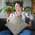 thumbnail image 2 of Plutus 16" x 16" Natural Leaf Jacquard Luxury Throw Pillow in Brown, 2 of 2