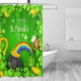 thumbnail image 2 of JOOCAR Happy St. Patrick's Day Shower Curtain, Clover Leaf and Gold Coin, Polyester Fabric Bath Curtains with Hooks 72W X 72L Inches, 2 of 6