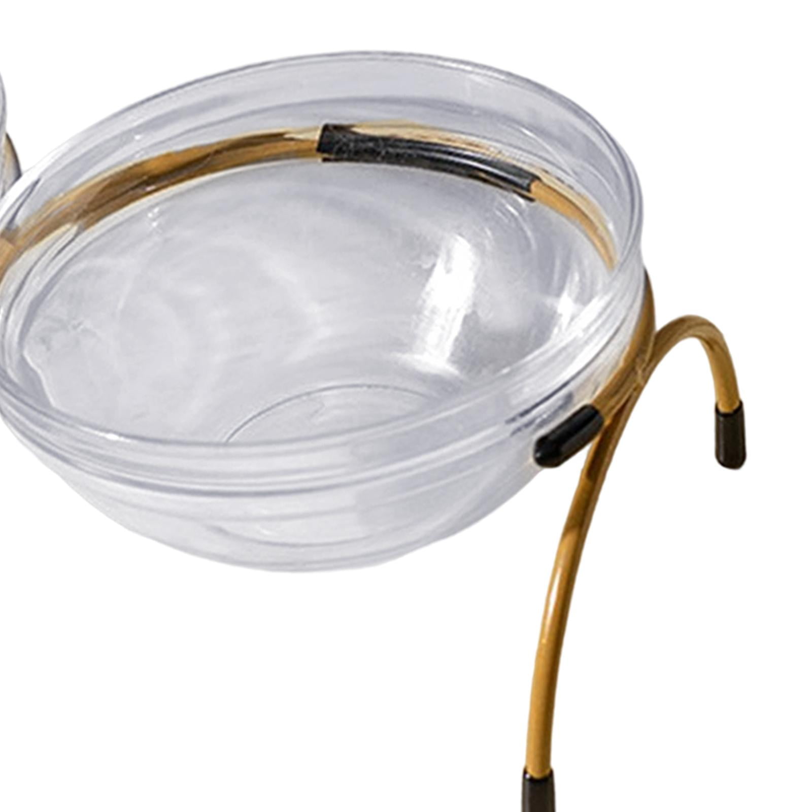 Portable Dog Elevated Bowls with Glass Bowls Raised Pet Bowls Feeding Container Water Food Dispenser for Small Medium Large Dogs Cats Kitten , Aureate