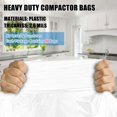 thumbnail image 2 of 60-pack Trash Compactor Bags With Pre-punched Holes For Attaching, 2.6 Mils Heavy Duty Trash Compactor Bags, Fits 15-inch Rectangular Drawer Compactors, Twist Ties Included, White, 2 of 7