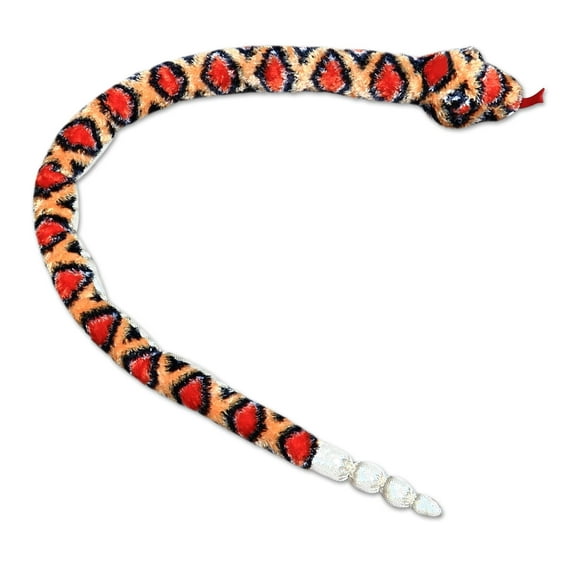 Aurora - X-Large Orange Snake - 50" Diamond Back Rattle Snake - Playful Stuffed Animal