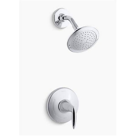 Kohler TS45106-4E-CP Rite-Temp shower valve trim with lever handle and 2.0 gpm showerhead