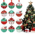 thumbnail image 6 of nvzhuang Christmas Tree Ornaments Set 36Pcs Classic Gnome Bell Print Wooden Ornaments Hanging Decorations for Home, 6 of 9