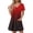 Red, variant on Zpanxa Women's Stylish Summer Dress Short Sleeve V Neck Solid Color Casual Dress for Outdoor Activities