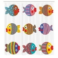 thumbnail image 3 of Ambesonne Funny Shower Curtain, Folkloric Fish Family, 69"Wx75"L, Multicolor, 3 of 5
