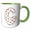 Green/White, variant on 3drose, Cute Red and White Hearts Valentine Monogram Initial G, 11oz Mug