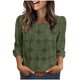 thumbnail image 2 of Craaazy Women's Relaxed Fit Crew Neck Blouse, Solid Color 3/4 Sleeve Lace Eyelet Top, Loose Comfy Floral Lace Casual Tee for Spring & Summer Gifts, 2 of 6