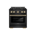 thumbnail image 2 of ZLINE Autograph Edition 30 in. 4.2 cu. ft. Paramount Gas Range with 4 Burner Cooktop and Convection Gas Oven in Black Stainless Steel and Champagne Bronze Accents (SGRBZ-30-CB), 2 of 3