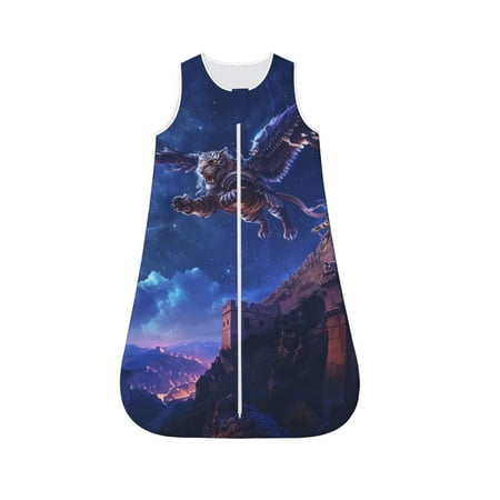 

Cauagu Starry Sky Wall Flying Tiger for Infant Wearable Blanket Unisex Girl Boy Swaddle Transition Sack - Newborn Essentials Sleep Clothes-Small