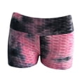 thumbnail image 2 of uublik Seamless Workout Shorts for Women Tie Dye Super Soft Butt Lifter Running Shorts Pink, 2 of 5