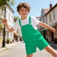 thumbnail image 5 of Ruyang Toddler Boys Girls Overalls Shorts Casual Summer Outfits Trendy Jumpsuit Solid Color Sleeveless Shortalls Romper with Pockets, 5 of 6